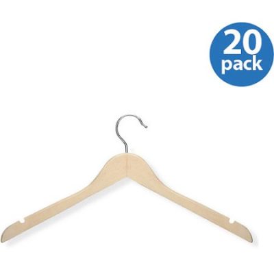Walmart – Honey Can Do Basic Shirt Hanger, Maple Finish, 20pk Only $11.98 (Reg $16.99) + Free Store Pickup