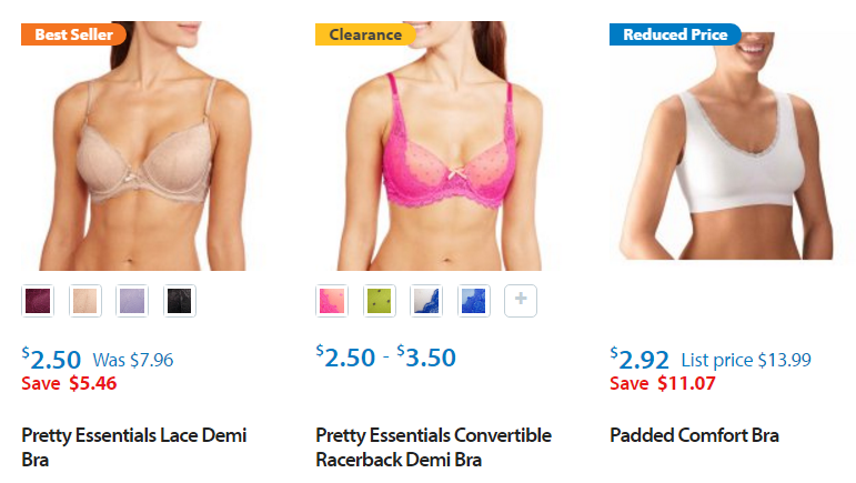 Walmart.com – Bra’s And Panties As Low As $2.50 Each