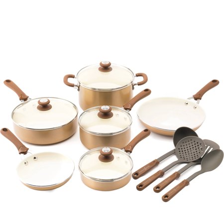 Walmart – Trisha Yearwood Precious Metals Aluminum Non-Stick Ceramic 14-Piece Cookware Set Only $75.00 (Reg $110.75) + Free 2-Day Shipping