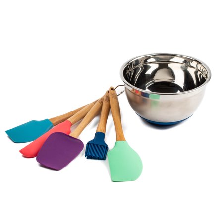 Walmart – Thyme & Table Kitchen 6 Piece Set – 5 Pieces Silicone and Beechwood Set with Stainless Steel Mixing Bowl Only $19.88 (Reg $24.00) + Free Store Pickup