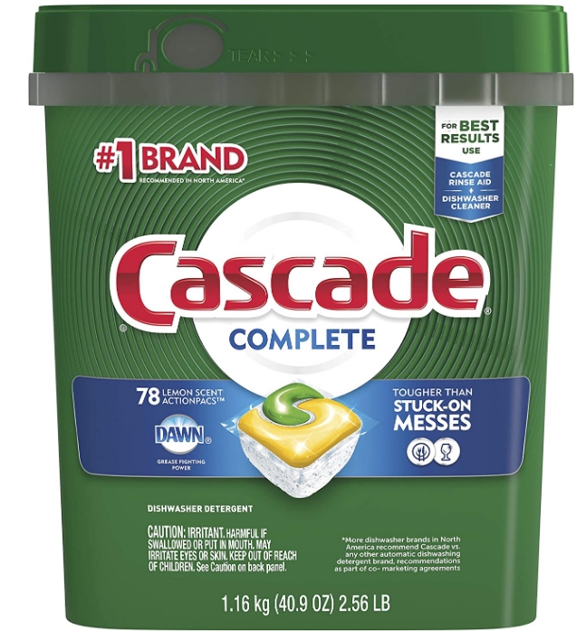 Amazon – $15 Off a $50+ Purchase of Select Household Items! Cascade Complete Dishwasher Pods 78-Count Only $12!
